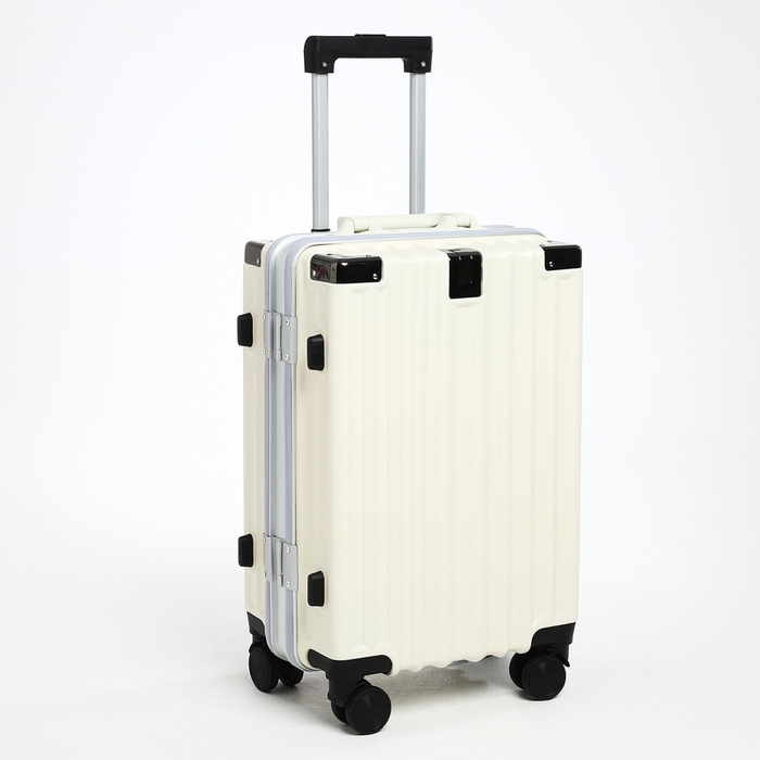 Чемодан малый 37 л (S), отдел на молнии, 2 кодовых замка, 4 колеса, крючок, цвет молочный Чемодан малый 37 л (S), отдел на молнии, 2 кодовых замка, 4 колеса, крючок, цвет молочный
