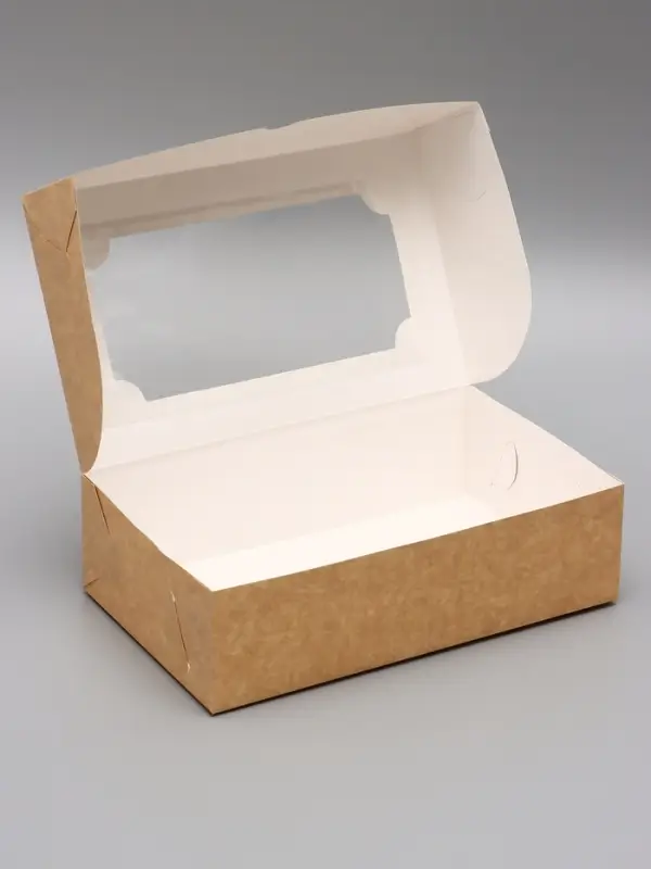 Коробка складная с окном под зефир, крафт, 25×15×7 см Коробка складная с окном под зефир, крафт, 25×15×7 см