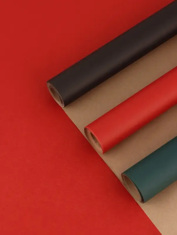 Бумага упаковочная крафт, "МИКС №1", 3 цвета, 0.68&times;5&plusmn;5% м, 70 г