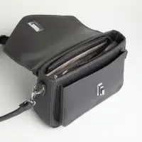 Сумка женская мессенджер TEXTURA на клапане, 24&times;7&times;16 см, тёмно-серая