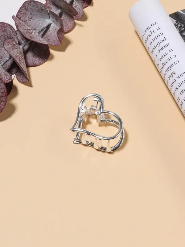 Крабик для волос «Эмма», сердце, 2.5×2 см, серебро Крабик для волос «Эмма», сердце, 2.5×2 см, серебро