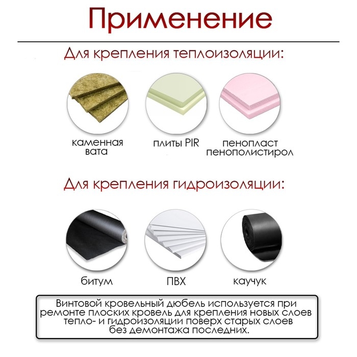 Дюбель ТУНДРА, для изоляционных материалов, винтовой, 18х110 мм, фасовка 50 шт