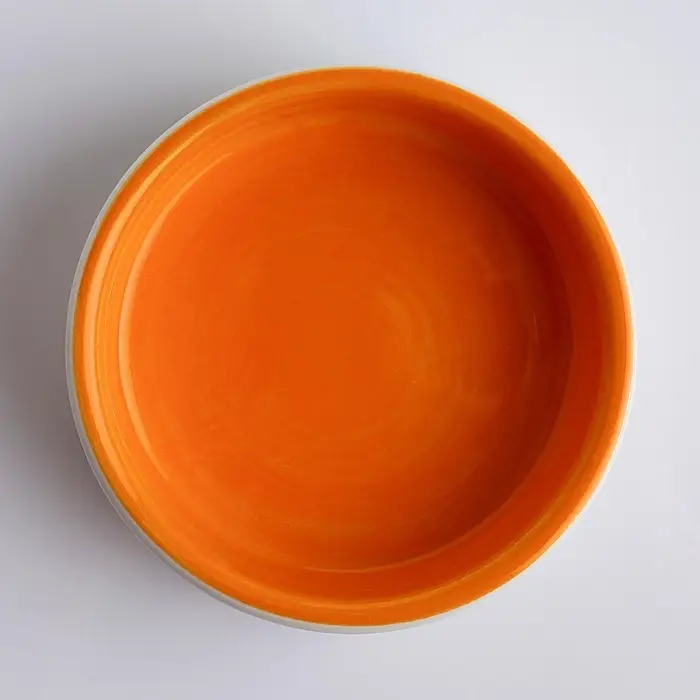 Миска &laquo;Морковки и лапки&raquo;, 80 мл, 8.8&times;8.8&times;3 см, керамика, оранжевая, белая