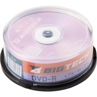 Носители информации Bigtech YDVDRB003 DVD-R 4,7 Гб/16x/25шт/уп cake box