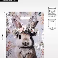 Пакет &laquo;Летний Зайка&raquo;, полиэтиленовый с вырубной ручкой, 30&times;40 см, 60 мкм