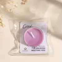 Чайная свеча ароматическая "Круглая" серо-фиолетовая, аромат лаванда 3,8х3,8х1,8 см