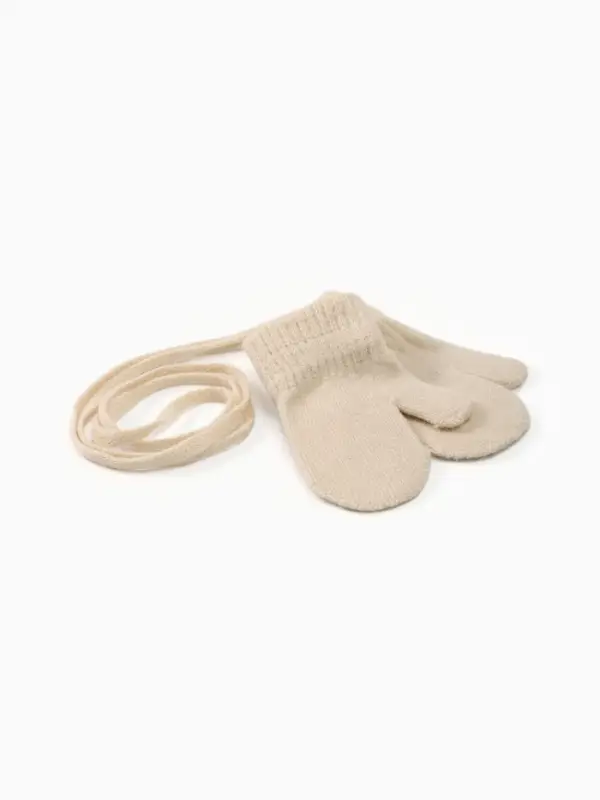 Варежки детские однослойные MINAKU "Однотонные",цв.бежевый, р-р 14 (4-5 лет)