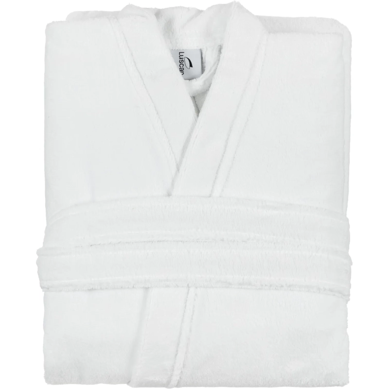 Халат банный микровелюр Luscan, 56, 300 гр/м2, Отель белый