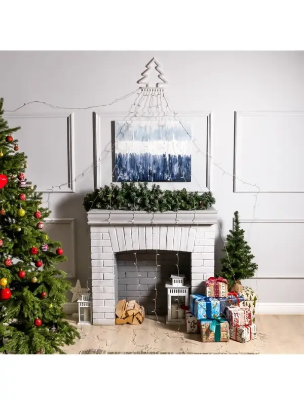 Светодиодная фигура &laquo;Ёлка&raquo; 3.5 м, пластик, 9 нитей, 31 В, свечение тёплое белое