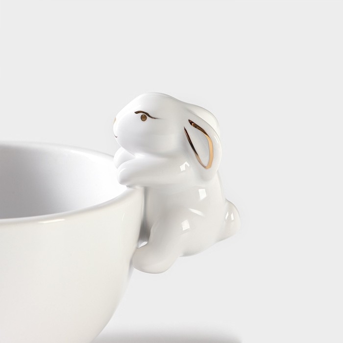 Салатник Доляна «Зайка в золотом», 240 мл, 15,5×10×10см Салатник Доляна «Зайка в золотом», 240 мл, 15,5×10×10см