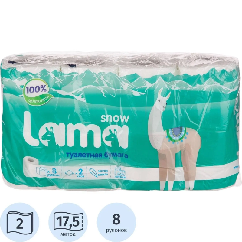 Бумага туалетная 2сл бел цел 17,5м 8рул/уп_СПБКРДЧЛБ