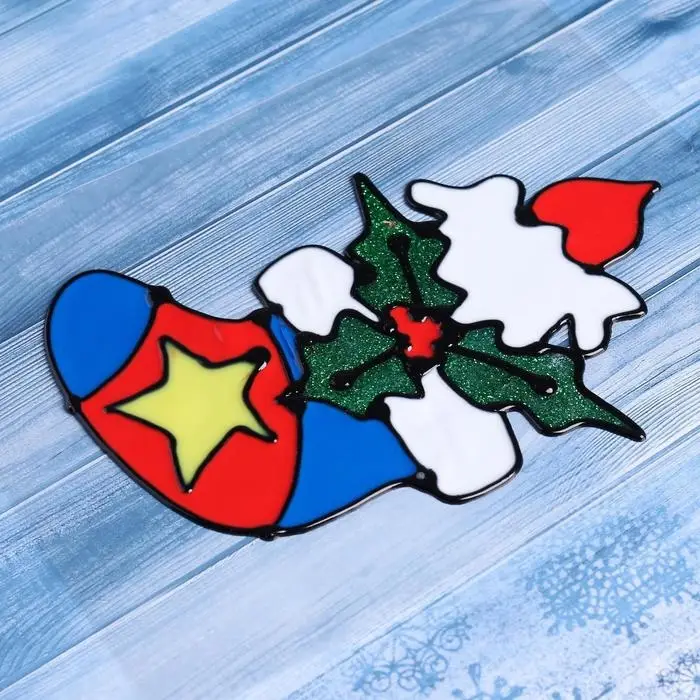 Наклейка на стекло «Носочек со звездой», 9.5×15 см