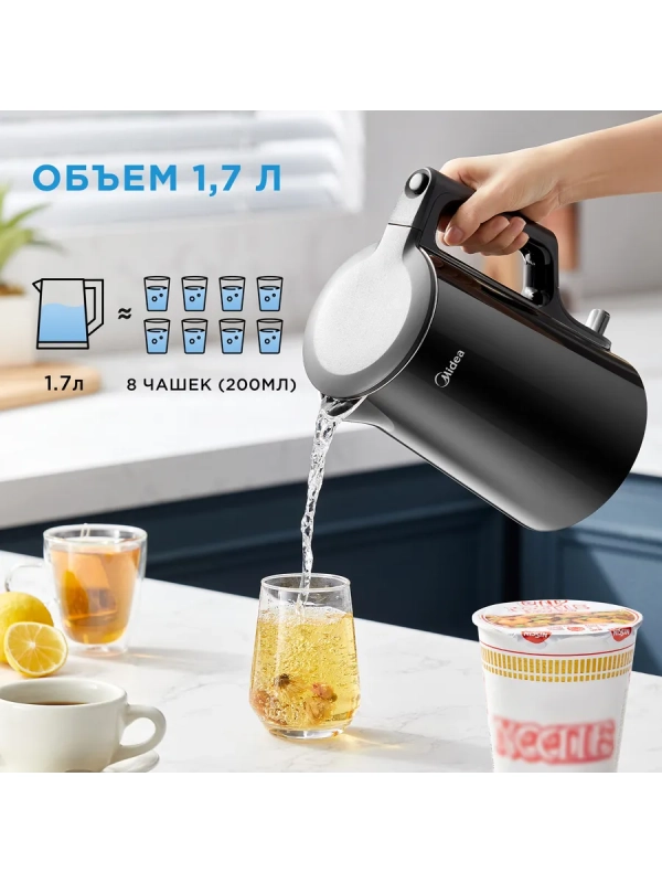 Чайник электрический MK-8065, 1.7 л, черный