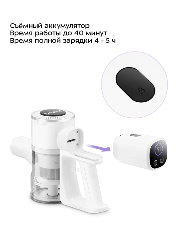 Беспроводной вертикальный пылесос КТ-5569 - 250 Вт Беспроводной вертикальный пылесос КТ-5569 - 250 Вт
