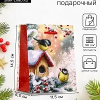 Пакет подарочный новогодний ламинированный, &laquo;Ёлка&raquo;, 11.5&times;6.5&times;14.5 см