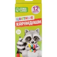 Карандаши Calligrata цветные заточенные, 12 цветов, пластиковые, в картонной коробке