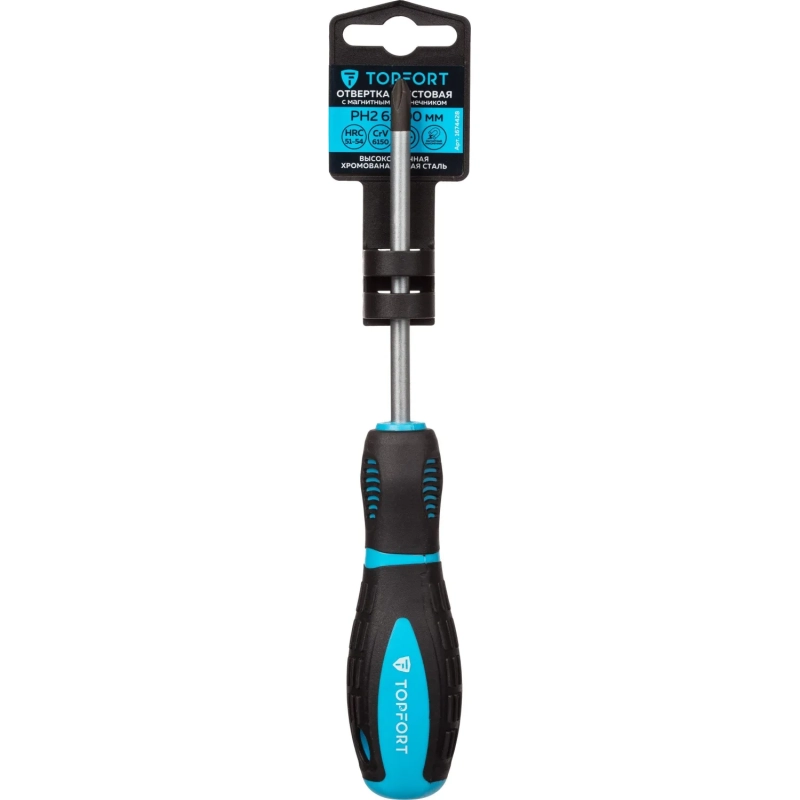 Отвертка крестовая PH2 6x100 Topfort (546029)