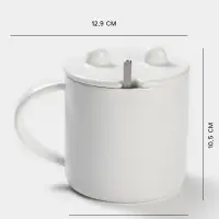 Кружка с ложкой &laquo;Панда&raquo;, 350 мл, керамика, белая