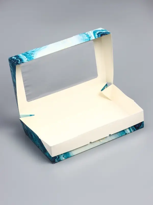 Коробка складная с окном &laquo;Мрамор&raquo;, 20&times;12&times;4 см