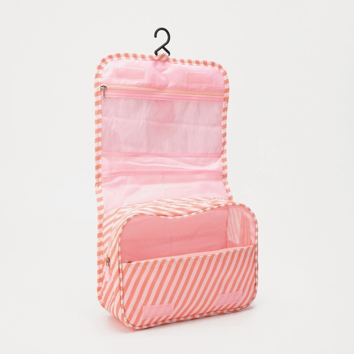 Косметичка-несессер на липучках, с ручкой, с крючком, с ручкой, цвет розовый Косметичка-несессер на липучках, с ручкой, с крючком, с ручкой, цвет розовый