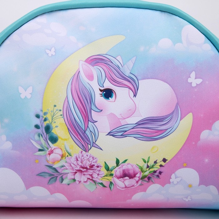 Сумка детская Сумка детская "Единорог на луне", искусственная кожа, с брелком, 18х15х2 см