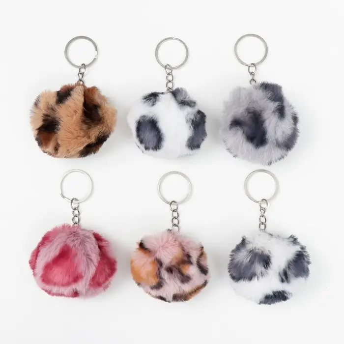 Пушистик на кольце Пушистик на кольце "Шарик - леопард" МИКС 6х6х6 см