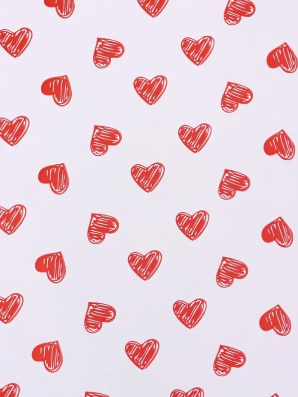 Бумага упаковочная крафт белый "Сердечки", 0,68 х 10 &plusmn;5% м, 50 г