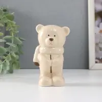 Фигурка керамика &laquo;Мишутка стесняшка в вязаном шарфике, стоит&raquo;, 10.5&times;5&times;5.5 см