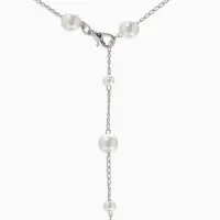 Кулон-трансформер &laquo;Россыпь жемчуга", регул-я застежка, бус №6,8,L=50см, цвет белый в серебре   10969