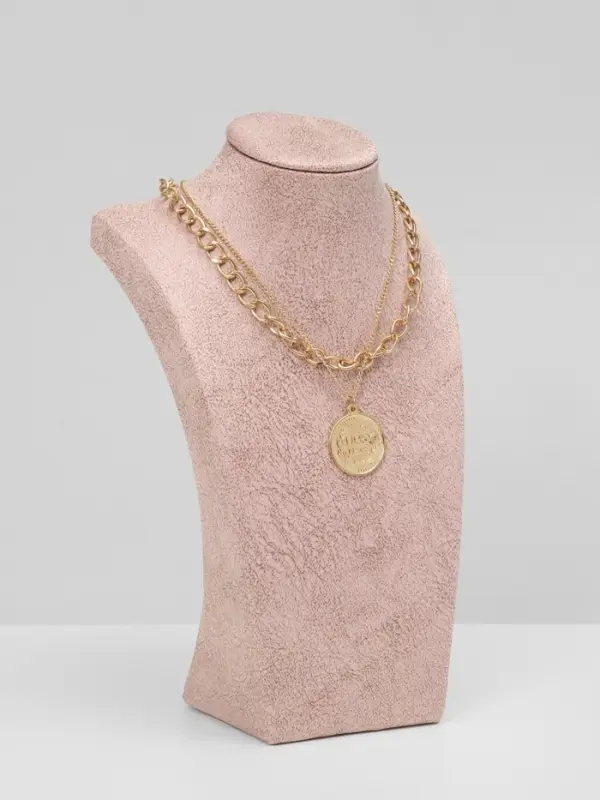 Бюст для украшений QF, 14.5&times;9&times;24.5, h=24.5 см, розовый