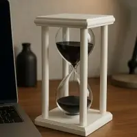 Песочные часы, на 60 минут, 10&times;10&times;20 см, деревянные, белые