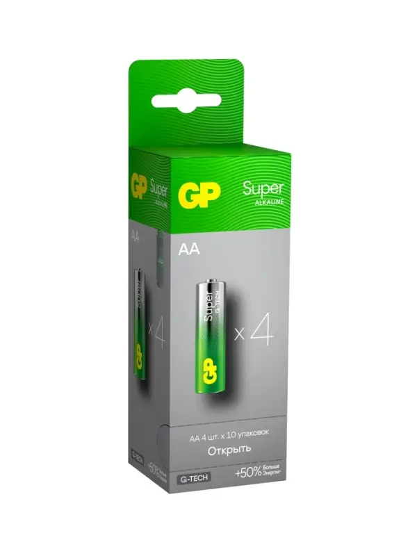Батарейка алкалиновая GP Super, AA, LR6-40BOX, 1.5 В, набор, 40 шт.