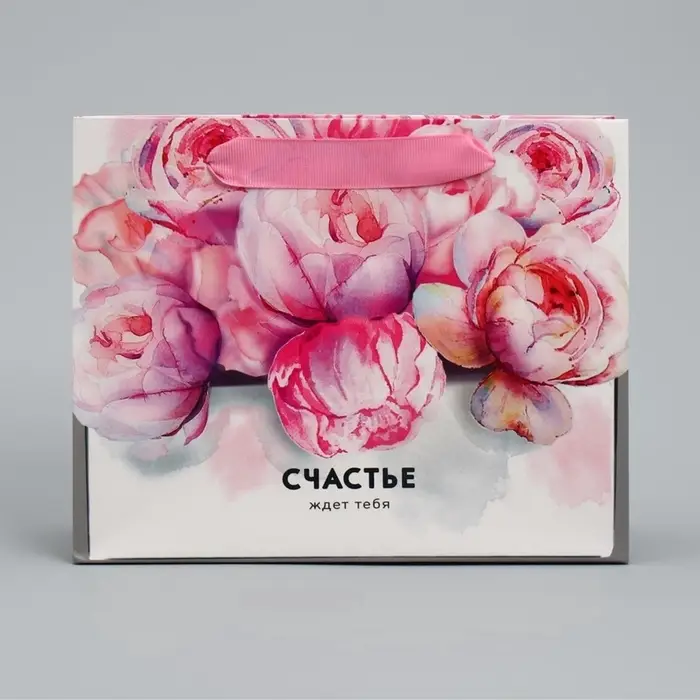 Пакет подарочный ламинированный, упаковка, &laquo;Счастье ждёт тебя&raquo; 22&times;17.5&times;8 см