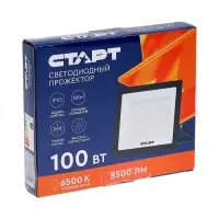 Прожектор светодиодный СТАРТ, 100 Вт, 8500 Лм, 6500К, IP65, чёрный