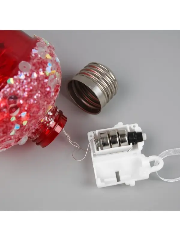 Ёлочный шар &laquo;Жёлудь красный&raquo;, 12&times;7 см, 4 LED, от батареек, свечение тёплое белое