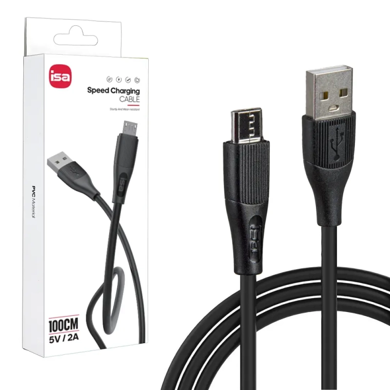 Кабель X6 USB на MicroUSB 1m 2A ISA черный