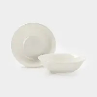 Тарелки глубокие Доляна White Label, набор 2 шт., 1.5 л, фарфор, белые
