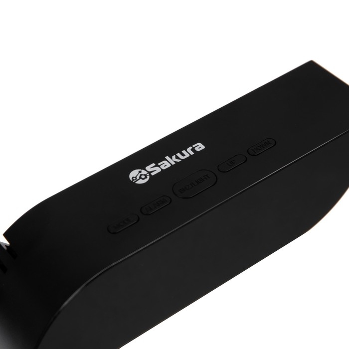 Часы-будильник Sakura SA-8528, электронные, будильник, 3хААА, чёрные Часы-будильник Sakura SA-8528, электронные, будильник, 3хААА, чёрные