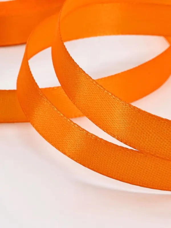 Лента атласная, 12 мм, 23±1 м, ярко-оранжевая №25 Лента атласная, 12 мм, 23±1 м, ярко-оранжевая №25