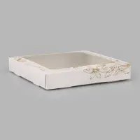 Коробка подарочная самосборная с окном &laquo;Цветы&raquo;, 19&times;19&times;3 см