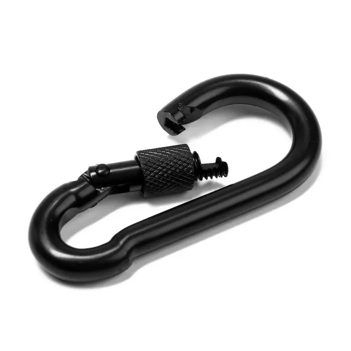 Карабин монтажный с фиксатором ТУНДРА krep, DIN5299D, 8×80 мм, черный, 1 шт. Карабин монтажный с фиксатором ТУНДРА krep, DIN5299D, 8×80 мм, черный, 1 шт.