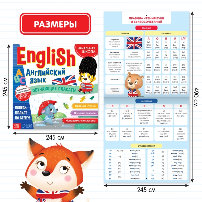 Обучающие плакаты «English. Английский язык», 28 стр. Обучающие плакаты «English. Английский язык», 28 стр.