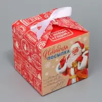 Коробка подарочная новогодняя складная «Новогодняя посылка», 12 х 12 х 12 см