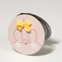 Зеркало складное CUTIE, d=7 см, с увеличением х2, искусственная кожа, бежевое