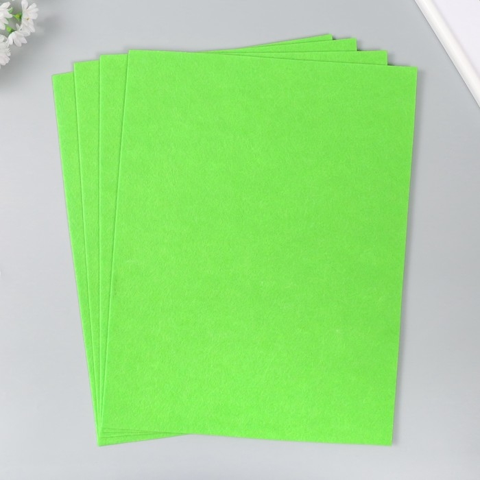 Фетр 2 мм Фетр 2 мм "Неоново-зелёный" набор 4 листа 30х40 см