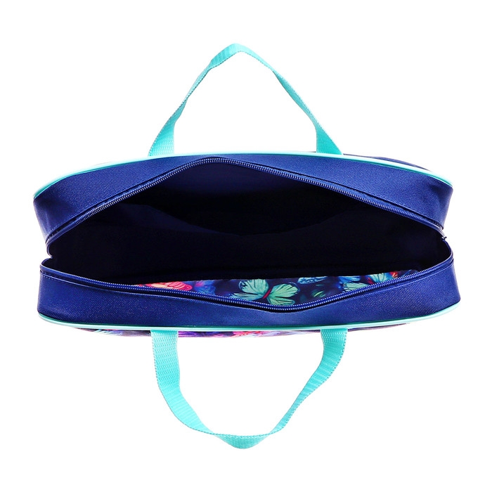 Папка с ручками текстильная А4, 350 х 265 x 75 мм, ПМД 4-20 "Неон бабочки"