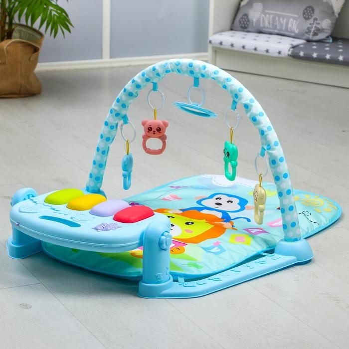 Развивающий коврик «Лев», с пианино, голубой Развивающий коврик «Лев», с пианино, голубой