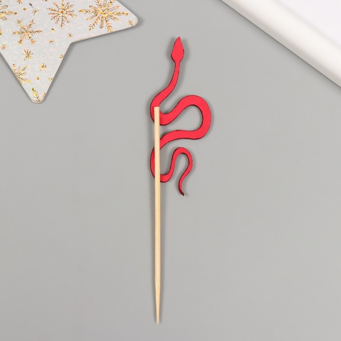 Новогодний топпер для творчества Новогодний топпер для творчества "Красная змея" 12.5 см (Новогодний набор 6 шт)