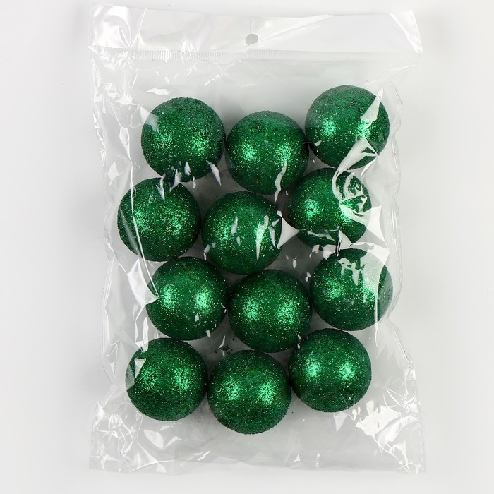 Новый год! Фигурка для поделок и декора «Шарик», набор 12 шт., размер 1 шт. — 4 см, цвет зелёный Новый год! Фигурка для поделок и декора «Шарик», набор 12 шт., размер 1 шт. — 4 см, цвет зелёный