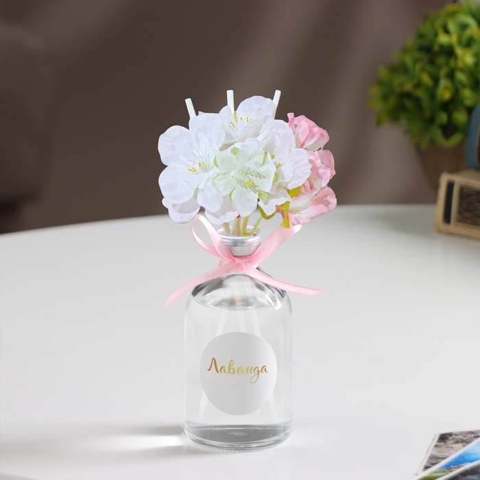 Диффузор ароматический с декором Диффузор ароматический с декором "Сакура", 100 мл, лаванда, "Богатство Аромата"